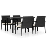 Outdoor Dining Set Black, Cream Poly rattan Standard 3100409