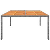 Garden Table 200x150x75 cm Acacia Wood and Poly Rattan Grey 310591