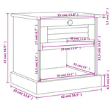 Bedside Cabinet "VIGO" White 42x35x42 cm Solid Wood Pine 353155