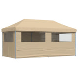 ZNTS Foldable Party Tent Pop-Up with 4 Sidewalls Beige 4004951