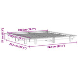 Bed Frame without Mattress White 200x200 cm Solid Wood Pine 3302262