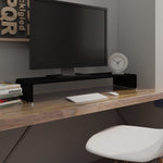 ZNTS TV Stand/Monitor Riser Glass Black 100x30x13 cm 244139