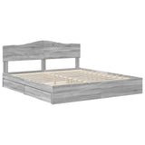 Storage Bed Grey Sonoma 200 x 200 cm Engineered Wood 3413066