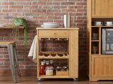 Kitchen Trolley with Wheels Natural 47.5 x 36 x 83 cm Bamboo 42028292