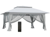 3.6 x 3.6 m Pop up Gazebo with Netting, Height Adjustable Party Tent Instant Canopy Sun Shade T3398P317540