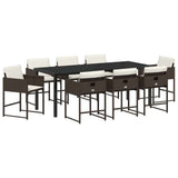 Garden Dining Set 9 pcs Brown Poly Rattan 3380728