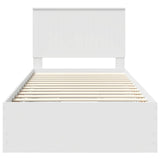 Bed Frame with Drawer White 100 x 200 cm Engineer Wood 3411145