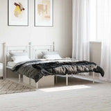 Metal Bed Frame without Mattress with Headboard White 160x200cm 374391