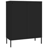 Drawer Cabinet Black Steel Medium Storage Cabinet Rectangular 336151