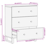 Side Cabinet Brown and Black 60x33.5x75 cm Solid Wood Mango 356786