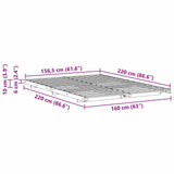 Bed Frame White 160 x 220 cm Solid Pine Wood 873134