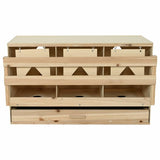 Chicken Laying Nest 3 Compartments 96x40x45 cm Solid Pine Wood 170656