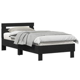 Bed Frame Black Oak 193 x 95 x 88 cm Engineered Wood 874123