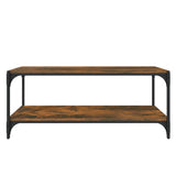TV Cabinet Smoked Oak 100x33x41 cm Engineered Wood and Steel 819349