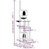Floor to Ceiling Cat Tree Dark Grey 277-303 cm 171614