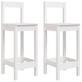 Bar Chair Set of 2 White Solid pine wood Large Durable 822143