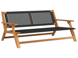 Garden Furniture Black 122 x 78 x 73 cm Solid Acacia Wood 367819