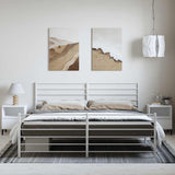 Metal Bed Frame without Mattress with Footboard White 183x213cm 352391