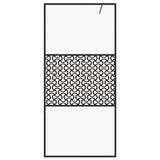 Walk-in Shower Wall with Clear ESG Glass 100x195 cm Black 151030