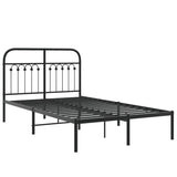 Metal Bed Frame without Mattress with Headboard Black 120x190cm 376597