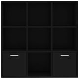Book Cabinet Black 98x30x98 cm Engineered Wood 801117