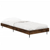 Bed Frame without Mattress Smoked Oak 75x190 cm Small Single Engineered Wood 832314