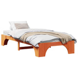 Bed Frame Wax Brown 80 x 200 cm Solid Pine Wood 872967