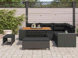 Garden Sofa Set with Cushion with Storage 8 pcs Black 3363944