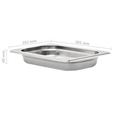 Gastronorm Containers 12 pcs GN 1/4 40 mm Stainless Steel 50900