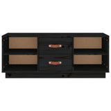 TV Cabinet Black 100x34x40 cm Solid Wood Pine 818229