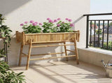 Garden Planter with Holder Natural 100 x 38 x 74 cm Bamboo 42028230