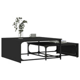 Nesting Coffee Tables 2 pcs Black Engineered Wood and Metal 845331