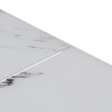 ZNTS Coffee Table Silver Stainless Steel and Tempered Glass 349955