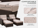 2-Seater Rattan Sofa Lounger Set-Brown T3398P320074