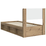 Bed Frame with Storage and Headboard Artisan Oak 75 x 190 cm 3414274