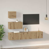 TV Cabinet Set Wall-mounted 4 pcs Artisan Oak Engineered Wood 3393437