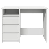 ZNTS Desk White 102x50x75 cm Engineered Wood 860463