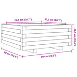 Garden Planter White 60x60x26.5 cm Solid Wood Pine 847299