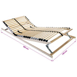 Slatted Bed Base Manual Brown 140 x 190 cm Solid Beech Wood 42015249