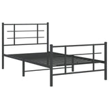 Bed Frame Black Powder-coated steel Single Bed Frame 355574