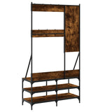 Clothes Rack with Shoe Storage Smoked Oak 100x40x184 cm 837854