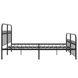 Metal Bed Frame without Mattress with Footboard Black 183x203cm 376622