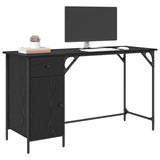 Computer Desk Black Oak 131 x 48 x 75 cm Engineered Wood 882834