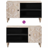 TV Cabinet with Shelf White 80 x 31.5 x 46 cm Solid Mango Wood 4018383