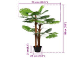 Artificial Fan Palm Tree Green 75 x 25 x 180 cm 42042062