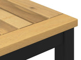 Garden Bench 201 x 35 x 45 cm Solid Acacia Wood White and Black 901752