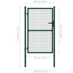 ZNTS Fence Gate Steel 100x125 cm Green 145733