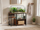 Fish Tank Stand with Power Outlets Aquarium Stand with Cabinet 20-29 Gallon Tanks Tiger Wood Grain T3398P550335