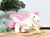 Kids Rocking Horse Unicorn Wooden Plush Ride On Chair Toy with Music 1.5-3 Years T3398P347997