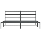 Metal Bed Frame without Mattress with Headboard Black 183x213cm 355370